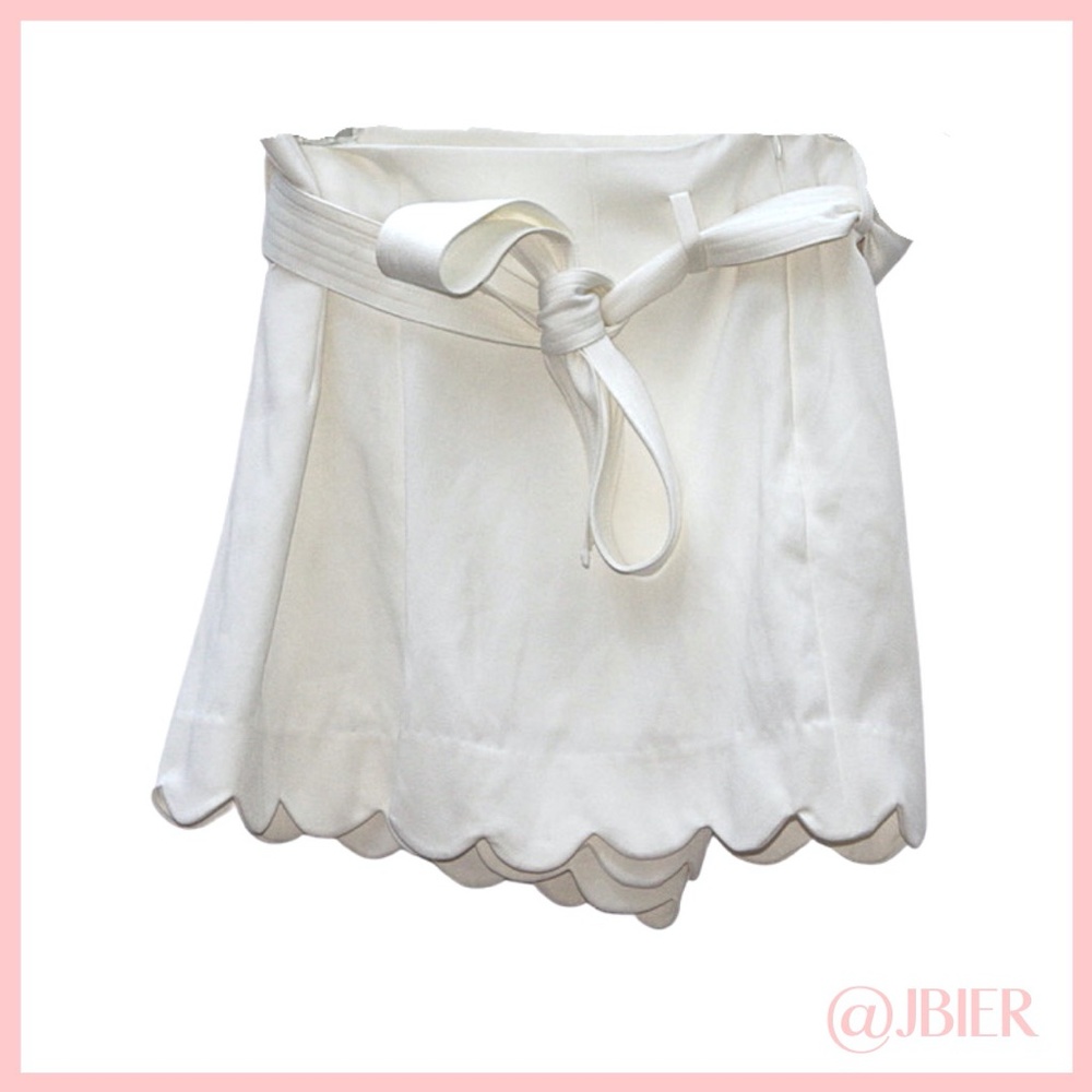 Scallop Bottom Cream HYFVE Dressy Shorts